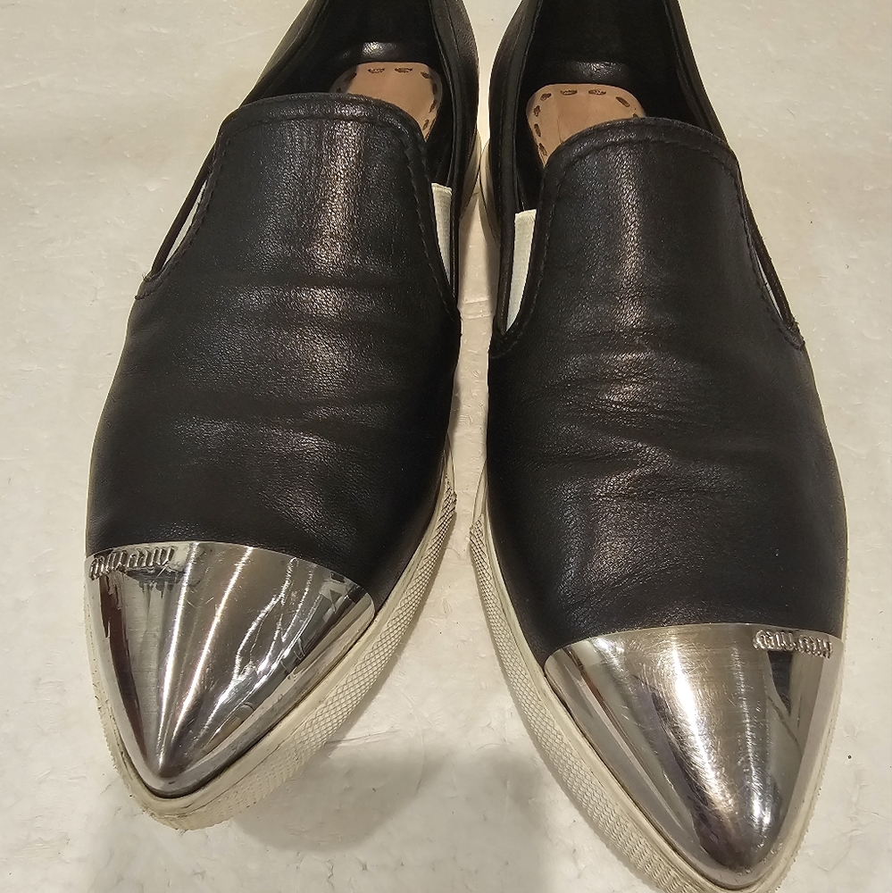 Miu Miu Capped Toe Slip on loafers - Picture 2 of 14